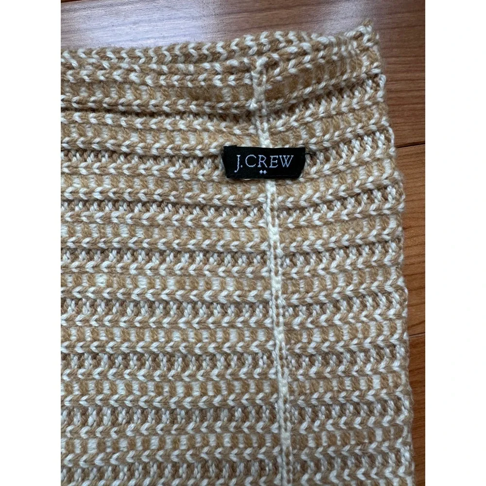 J. Crew Womens Tan Cream Striped Chunky Knit Infinity Scarf Loop Scarf‎ One Size